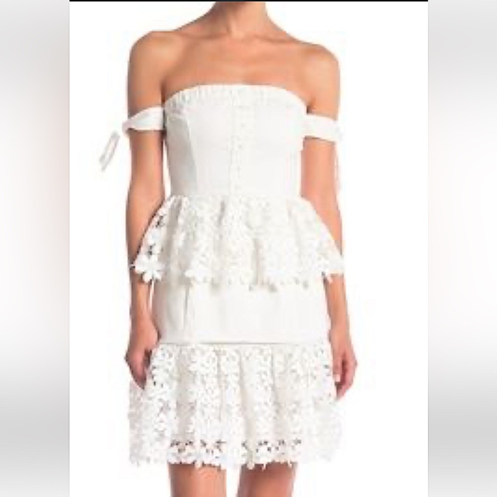 NWT Endless Rose off shoulder lace tiered dress size XS